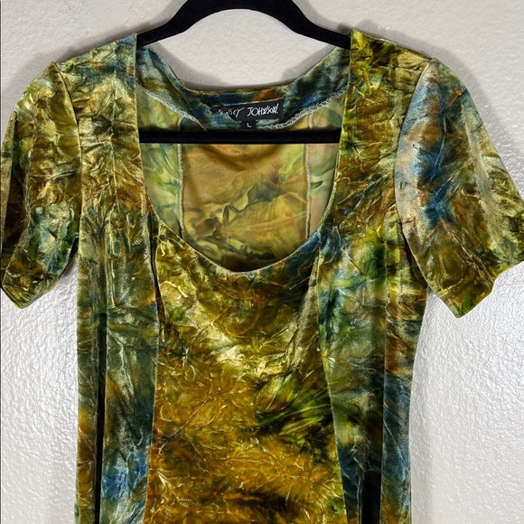 Betsey Johnson Vintage 1990s Betsey Johnson Tie Dye Velvet Mini Dress - Picture 4 of 5